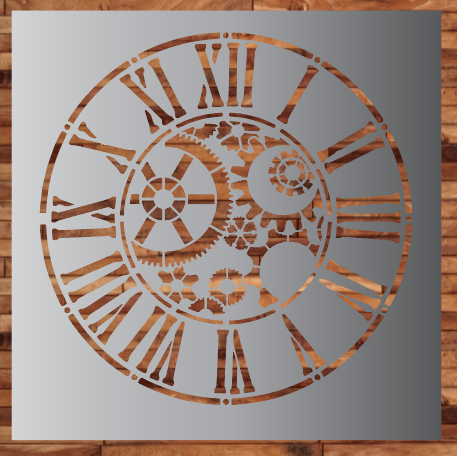 Clock 8 Stencil