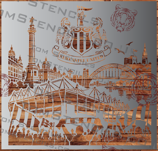 Newcastle United Skyline 2 Stencil reusable Mylar stencil design for wall decoration